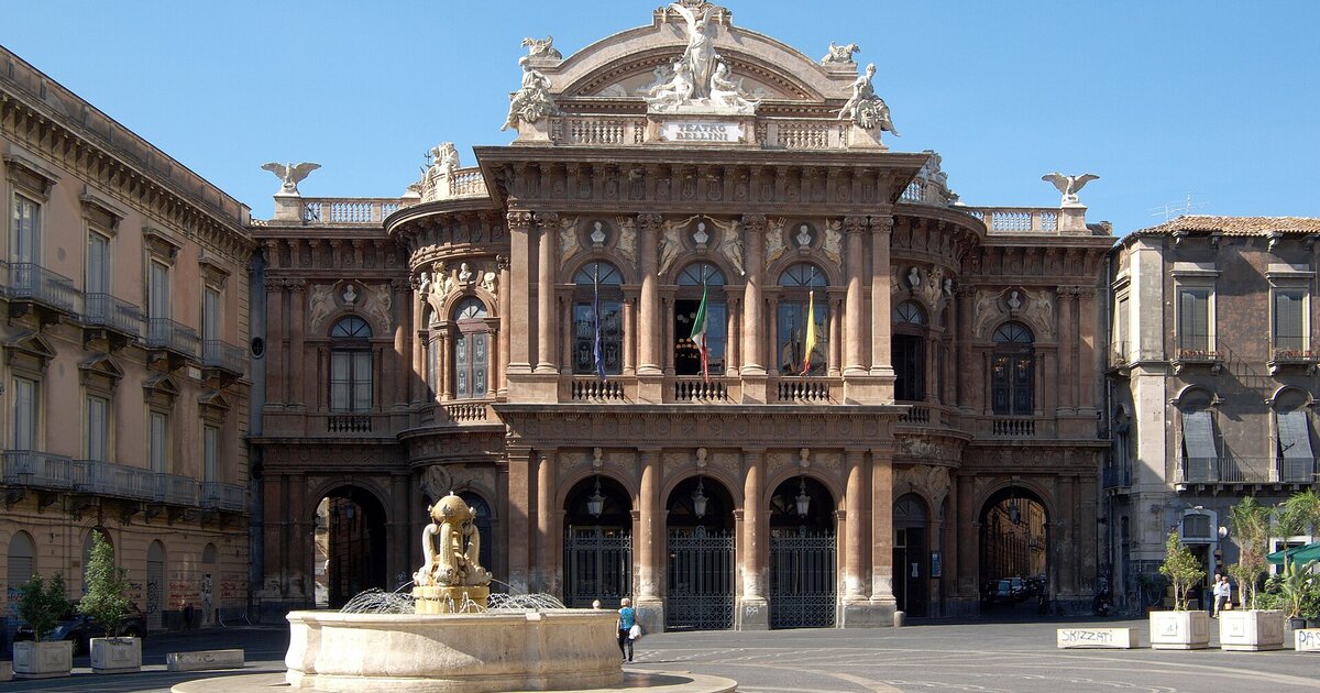 The facade of the Teatro Massimo Bellini, Catania's opera house