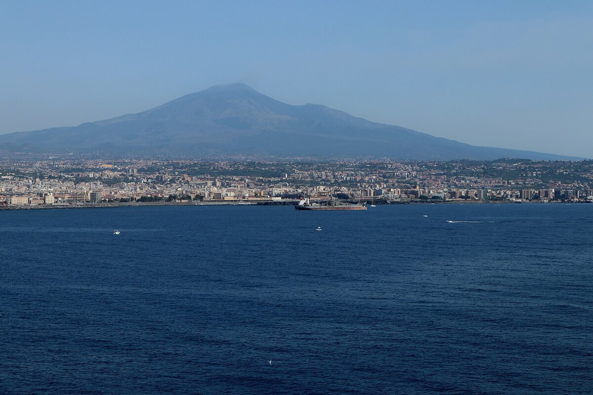 Panoramic view of Catania with Etna in the background